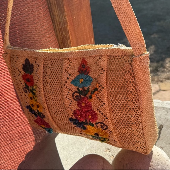 Vintage Beatnik, Hippie 1950’s-60’s Rattan Woven Bag - Picture 3 of 8